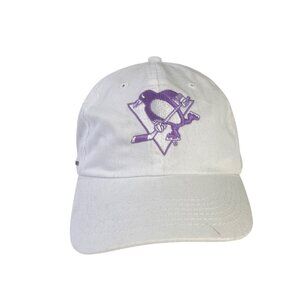 Pittsburgh Penguins Hat Cap Womens White Purple UPMC Hillman Cancer Center